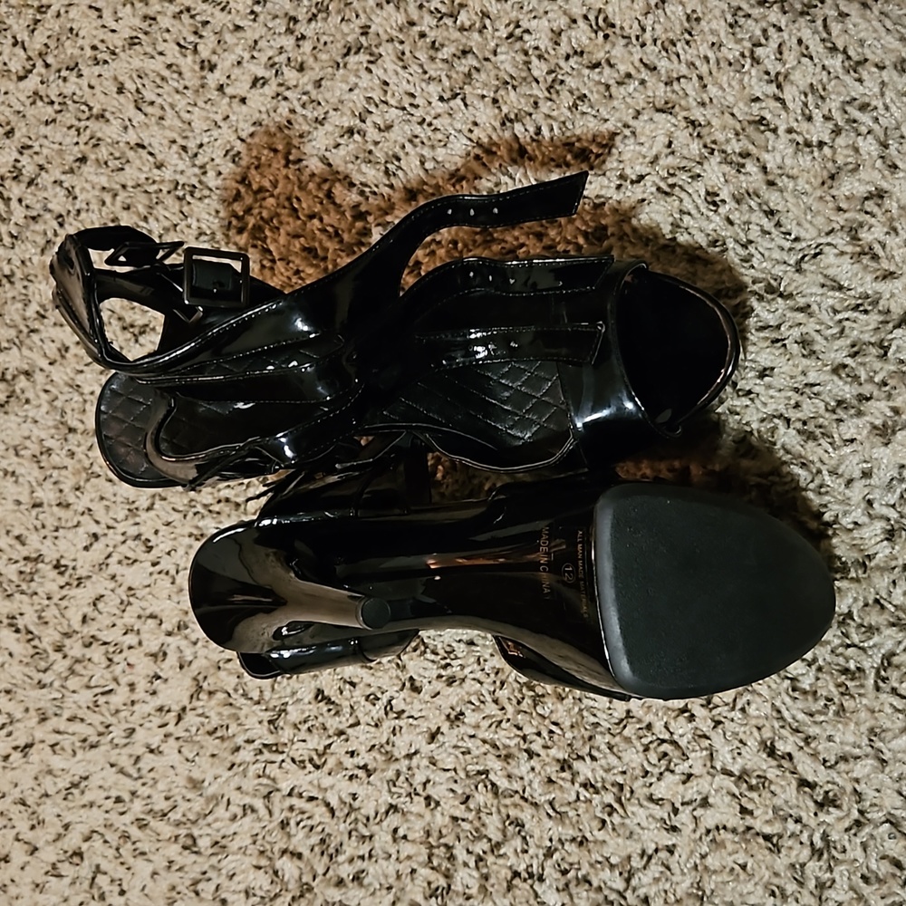 ELLIE STRAPPY PLATFORM HEELS SIZE 12 - Picture 6 of 8